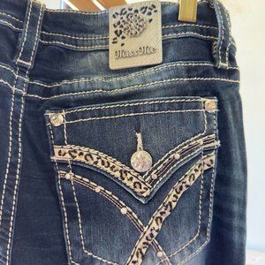 NWT $104 Miss Me Women's  JEANS 27,33 X-Torn Bootcut  #M3444B43
